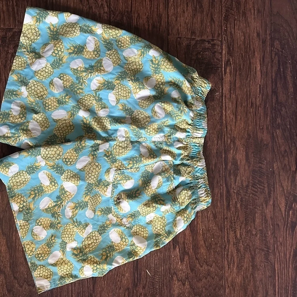 Cove Blue and Yellow Pineapple Swim‎ Trunks